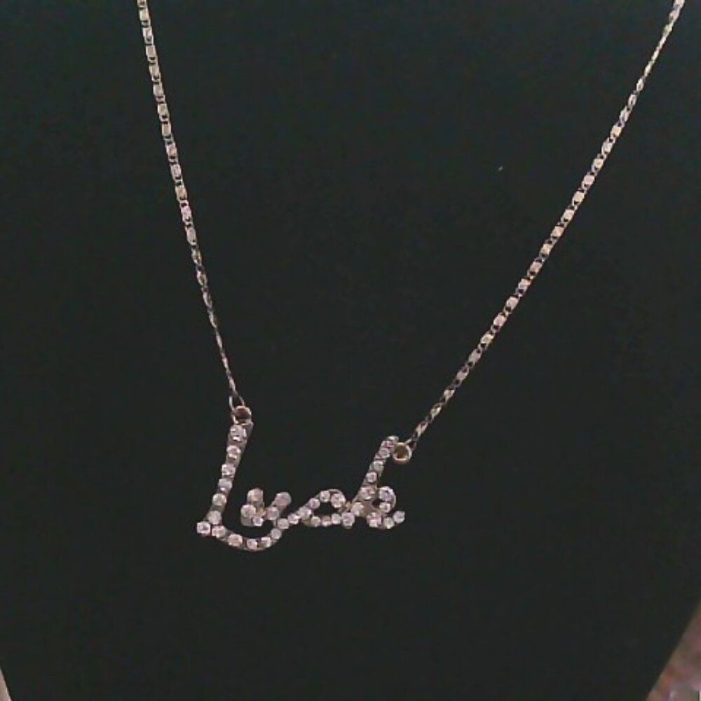 GOLD TONE CRYSTAL LUCK NECKLACE - Picture 6 of 9